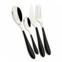 Zestaw sztućców 24 szt. czarny - Gioia