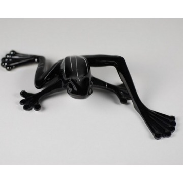 Figurka Żaba z długą nogą - czarna AS Ćmielów