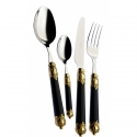 Zestaw 24 częściowy czarny z pozłacanym uchwytem - Rinascimento