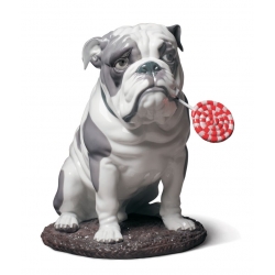 Figurka pies Buldog z lizakiem 33 cm