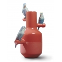 Czerwony wazon z papugami Parrot Party 41 cm - Lladro