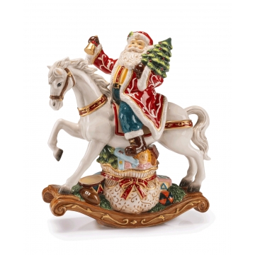 Ozdoba świąteczna pozytywka Św. Mikołaj na koniu 28 x 33 cm - Un Sacco Pieno di Doni - Palais Royal