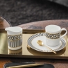 Filiżanka do espresso ze spodkiem 14,5 x 14,5 x 6 cm biało-czarno-złota - MetroChic Villeroy & Boch 10-4652-1410