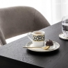Spodek do filiżanki do espresso 14,5 cm biało-czarno-złoty - MetroChic