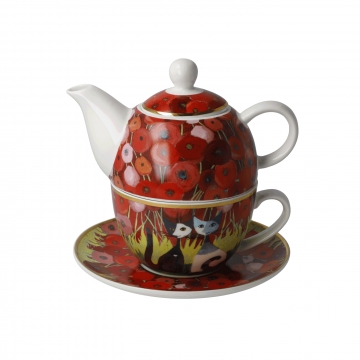 Tea For One Zakochaj się wśród maków 15 cm - Koty Rosina Wachtmeister Goebel 66860561