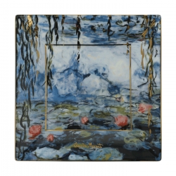 Talerz kwadratowy 16 x 16 cm Lilie Wodne z Wierzbą - Claude Monet