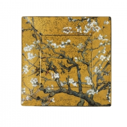 Tacka kwadratowa 12 x 12 cm - Drzewo Migdałowe Złote - Vincent van Gogh