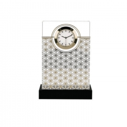 Zegar na biurko Kwiat Życia biały 15 cm - Lotus