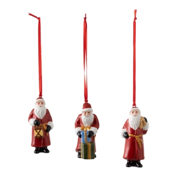 Zestaw 3 ozdób świątecznych wiszących Św. Mikołaj - Nostalgic Ornaments VILLEROY & BOCH 1483316687