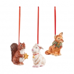 Zestaw 3 ozdób świątecznych wiszących Leśne zwierzęta - Nostalgic Ornaments