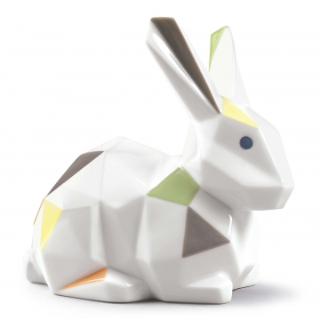 Figurka Królik Origami 12 cm kolorowy matowy
