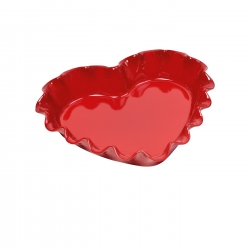 Naczynie do zapiekania w kształcie serca 33 × 29 cm czerwone - Emile Henry