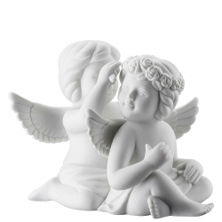 Figurka Para Aniołów z wiankiem, duża 15 cm