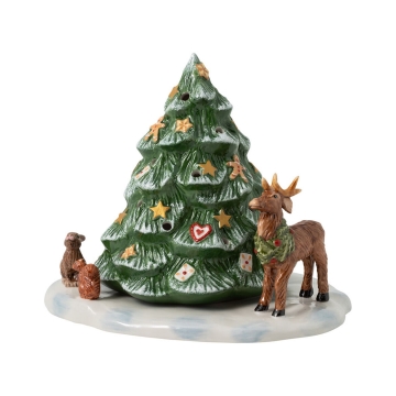 Świecznik Choinka i leśne zwierzęta, 23 cm - Christmas Toys
