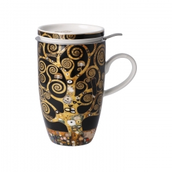 Kubek do herbaty z pokrywką i sitem Drzewo życia 450 ml - Gustav Klimt
