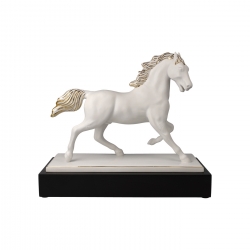 Figurka Koń Gracieux złoty 32 x 28 cm - Studio 8