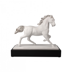 Figurka Koń Gracieux platynowy 32 x 28 cm - Studio 8