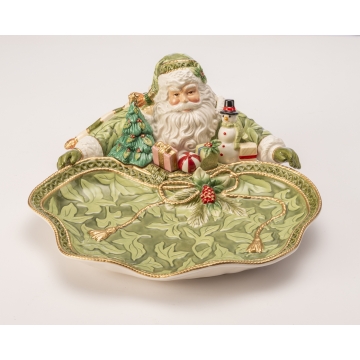 Półmisek Św. Mikołaj zielony 35 x 16 cm - Fitz and Floyd