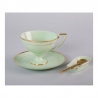 Filiżanka Pola do herbaty z niekapką - szmaragdowa porcelana