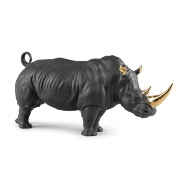 Figurka Nosorożec czarno-złoty 45 cm - edycja limitowana - Lladró