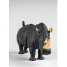 Figurka Nosorożec czarno-złoty 45 cm - edycja limitowana - Lladró