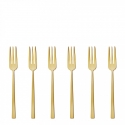 Komplet widelczyków Rock Złoty 6 szt. - Sambonet