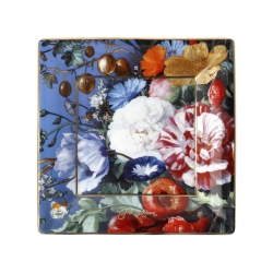 Miska kwadratowa - Letnie kwiaty 12 x 12 cm - Jan Davidsz de Heem