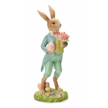 Figurka Zając z kwiatami 41cm Pasqua