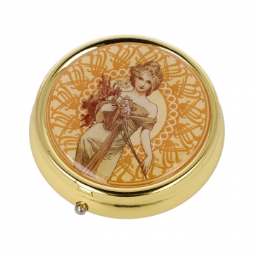 Pill Box Wiosna 5 cm - Alphonse Mucha Goebel 67062441