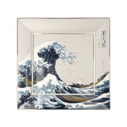 Tacka kwadratowa Wielka Fala 30 x 30 cm - Katsushika Hokusai