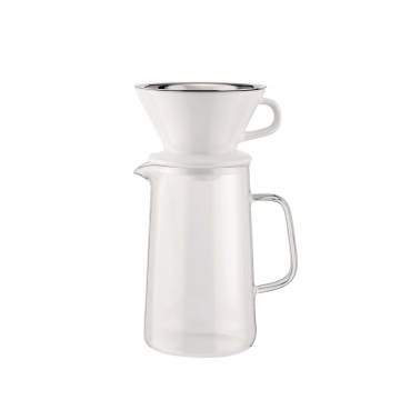 Karafka Slow ze szkła żaroodpornego z porcelanowym uchwytem na filtr - Alessi