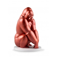 Figurka Goryl metaliczna czerwień 37 cm Lladro