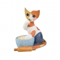 Figurka 11 cm Kot wyjadający ciasto z miski - Rosina Wachtmeister