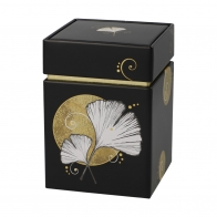 Pudełko na herbatę Ginkgo czarne 11 cm - Lotus Goebel 23500881