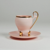 Filiżanka Wiedeńska z różowej porcelany