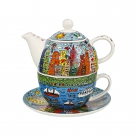 Dzbanek do herbaty z podgrzewaczem My New York City Sunset 1,2 l - James Rizzi Goebel 26103351