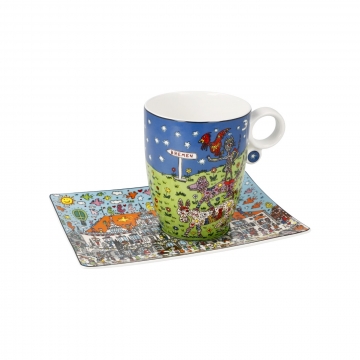 Kubek z podstawką All Roads Lead to Bremen 400 ml - James Rizzi Goebel 26103431
