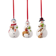 Zestaw 3 ozdób świątecznych wiszących bałwanki - Nostalgic Ornaments 14-8331-6693