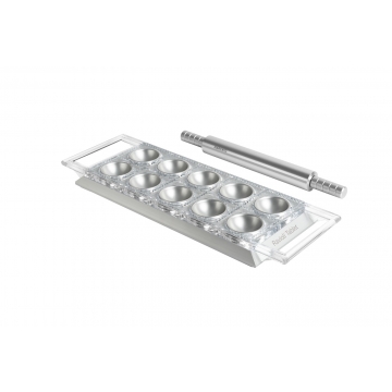Forma do ravioli okrągłych 50 mm x 10 srebrna Design Line - Marcato