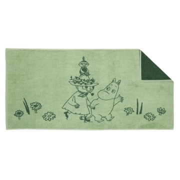 Ręcznik kąpielowy Moomin Friends Forever 70 x 140 cm zielony - Muminki