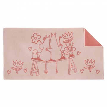Ręcznik kąpielowy Moomin Love 70 x 140 cm łososiowy - Muminki