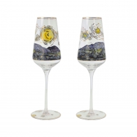 Kieliszki do szampana Gwiaździsta Noc, 2szt. - Vincent Van Gogh Goebel 67075191