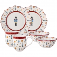 Talerz, miska i kubek świąteczny śniadaniowy Dziadek do orzechów dla 2 osób - Toy's Delight Villeroy & Boch 14-8585-7287