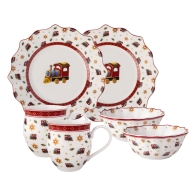 Talerz, miska i kubek świąteczny śniadaniowy Lokomotywa dla 2 osób - Toy's Delight Villeroy & Boch 14-8585-7288