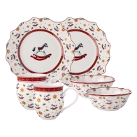 Talerz, miska i kubek świąteczny śniadaniowy Konik na biegunkach dla 2 osób - Toy's Delight Villeroy & Boch 14-8585-7289