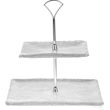Etażerka Diamante 2-piętrowa kwadratowa 25 cm - IVV 8370.1