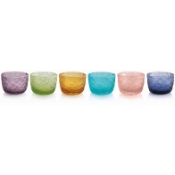 Szklanki Tricot zestaw 6 sztuk 300 ml szerokie kolorowe - IVV 8838.1