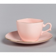 Filiżanka Anna Maria do kawy/berbaty - różowa porcelana AS Ćmielów