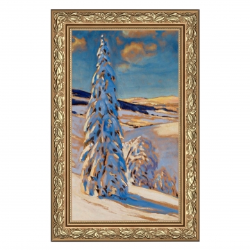 Obraz na porcelanie 20x35 cm Pejzaż zimowy Julian Fałat