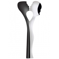 Sztućce do sałatek Abbraccio srebrno-czarne - Casa Bugatti